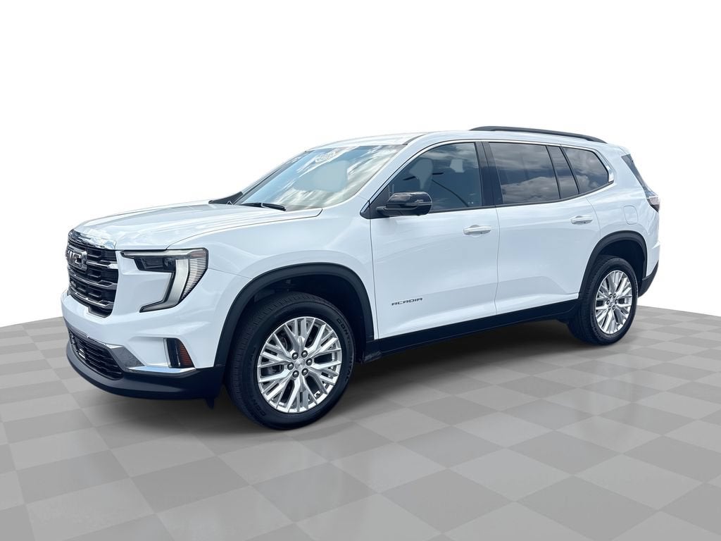 2024 GMC Acadia Elevation in Summit White — front three-quarter view