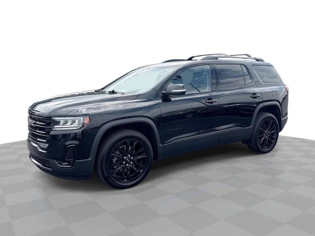 2023 GMC Acadia SLT in Ebony Twilight Metallic — front three-quarter view