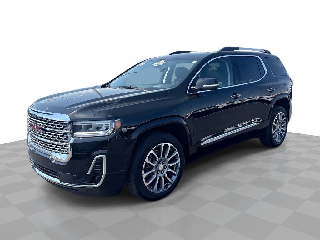 2023 GMC Acadia Denali in Ebony Twilight Metallic — front three-quarter view