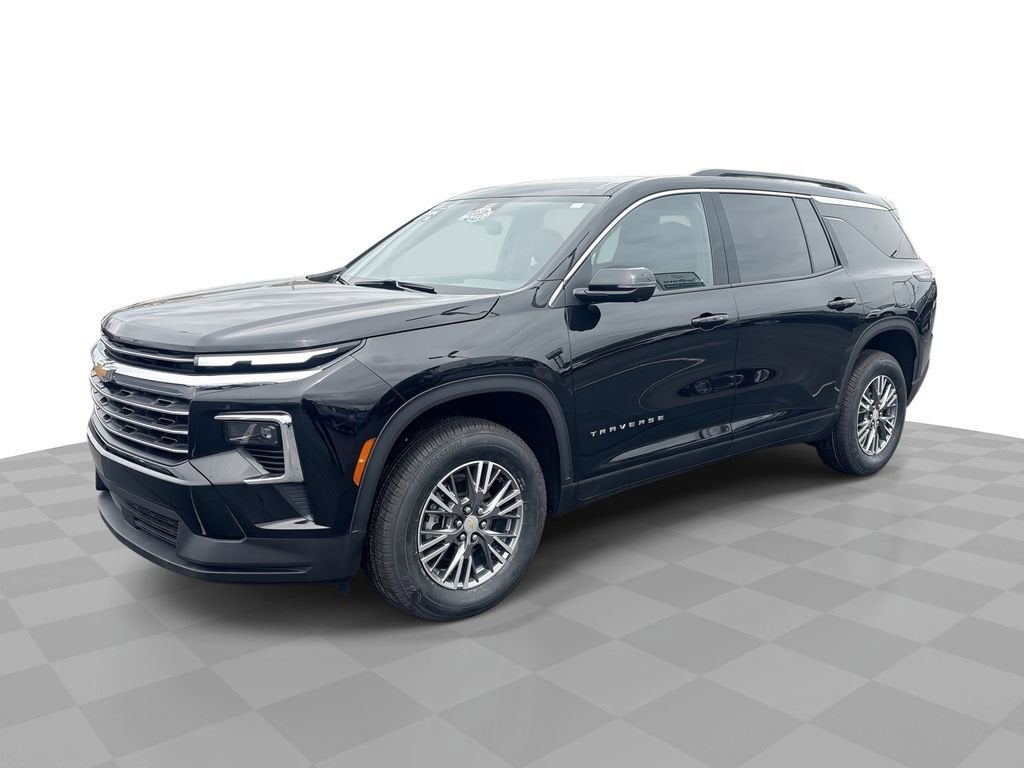 2024 Chevrolet Traverse LT in Mosaic Black Metallic — front three-quarter view