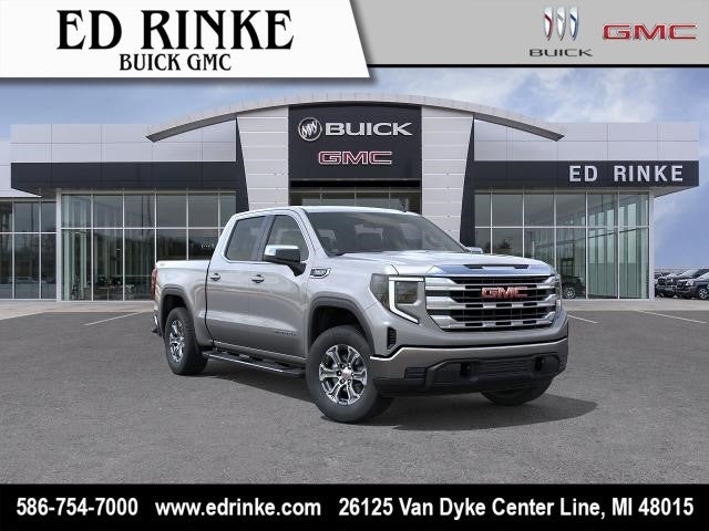 2026 GMC Sierra 1500 SLE in Sterling Metallic — front three-quarter view