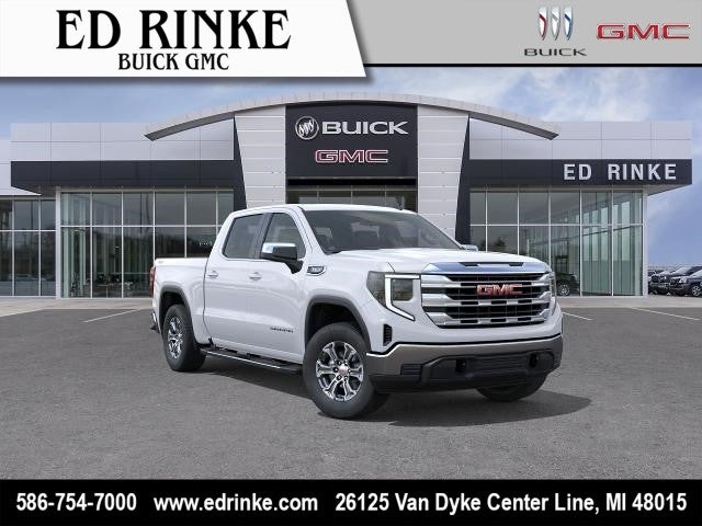 2026 GMC Sierra 1500 SLE in Summit White — front three-quarter view