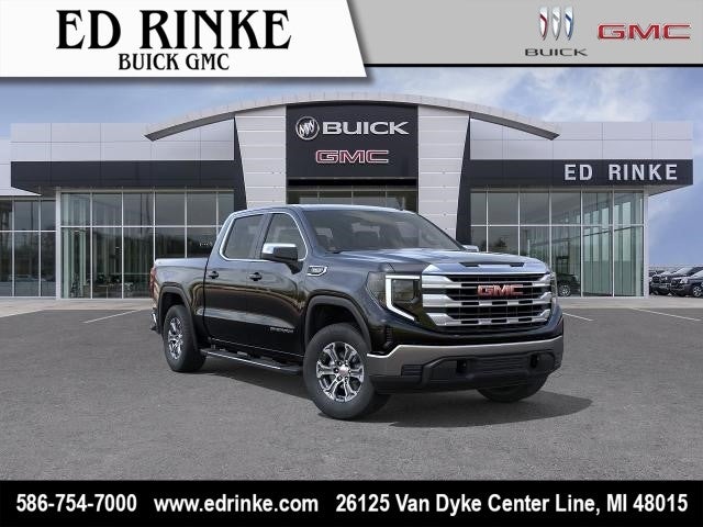 2026 GMC Sierra 1500 SLE in Onyx Black — front three-quarter view