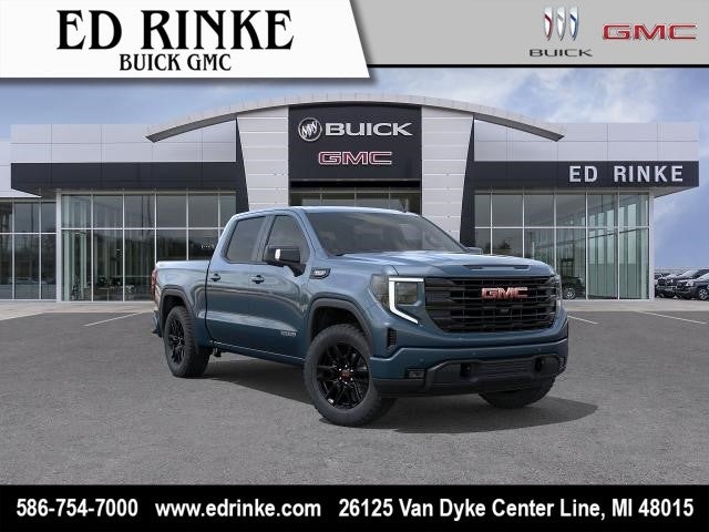 2026 GMC Sierra 1500 Elevation in Downpour Metallic — front three-quarter view