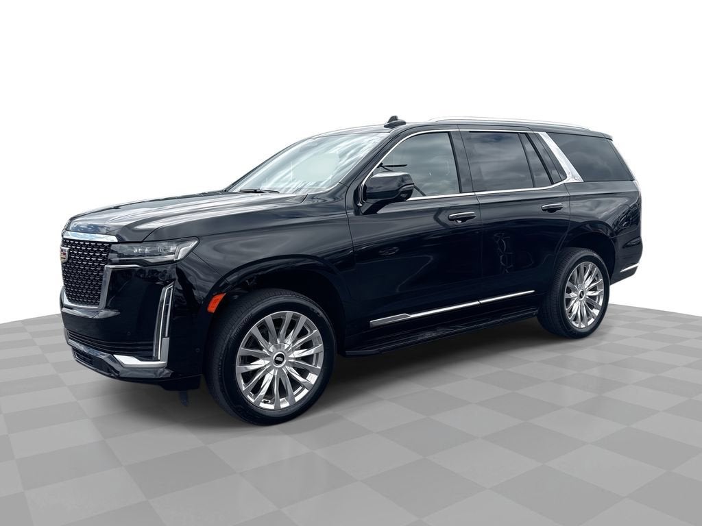 2024 Cadillac Escalade Premium Luxury in Black Raven — front three-quarter view