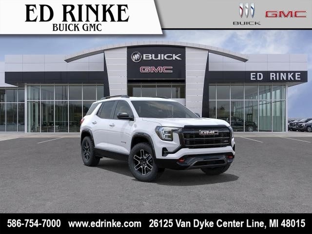 2026 GMC Terrain AT4 in Summit White — front three-quarter view