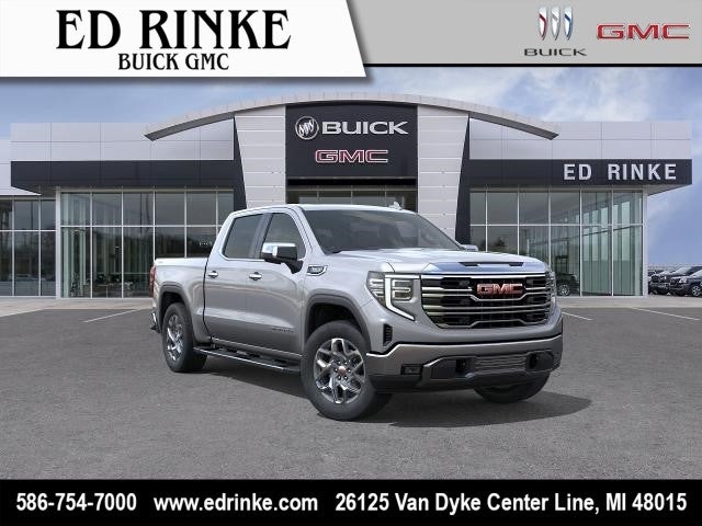 2026 GMC Sierra 1500 SLT in Sterling Metallic — front three-quarter view