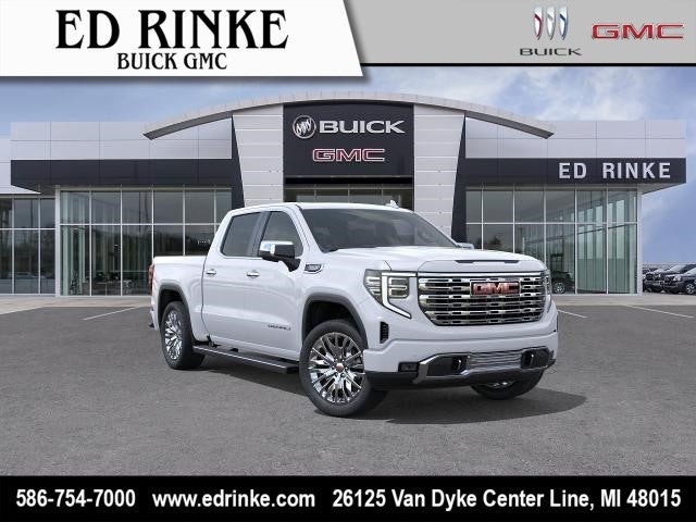 2026 GMC Sierra 1500 Denali in Glacier White Tricoat — front three-quarter view
