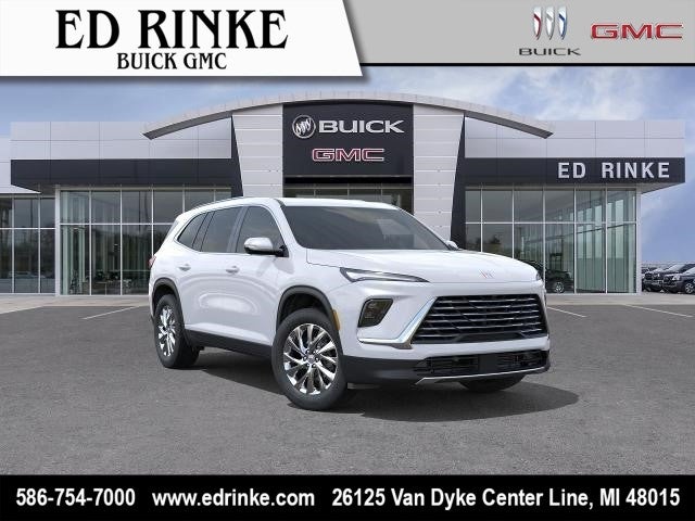 2026 Buick Enclave Preferred in Iridescent White Tricoat — front three-quarter view