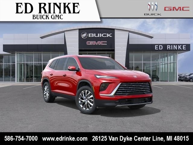2026 Buick Enclave Preferred in Cherry Red Tintcoat — front three-quarter view