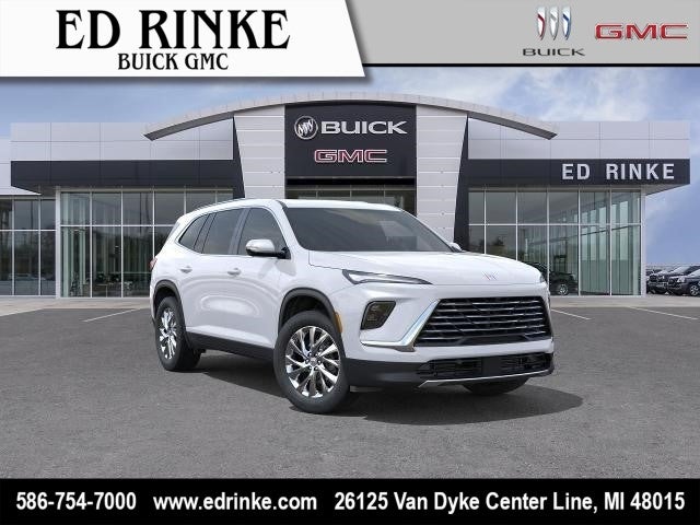 2026 Buick Enclave Preferred in Summit White — front three-quarter view