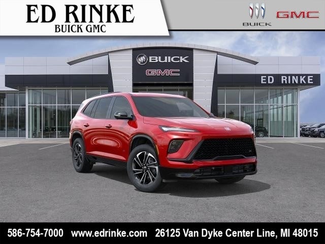 2026 Buick Enclave Sport Touring in Cherry Red Tintcoat — front three-quarter view