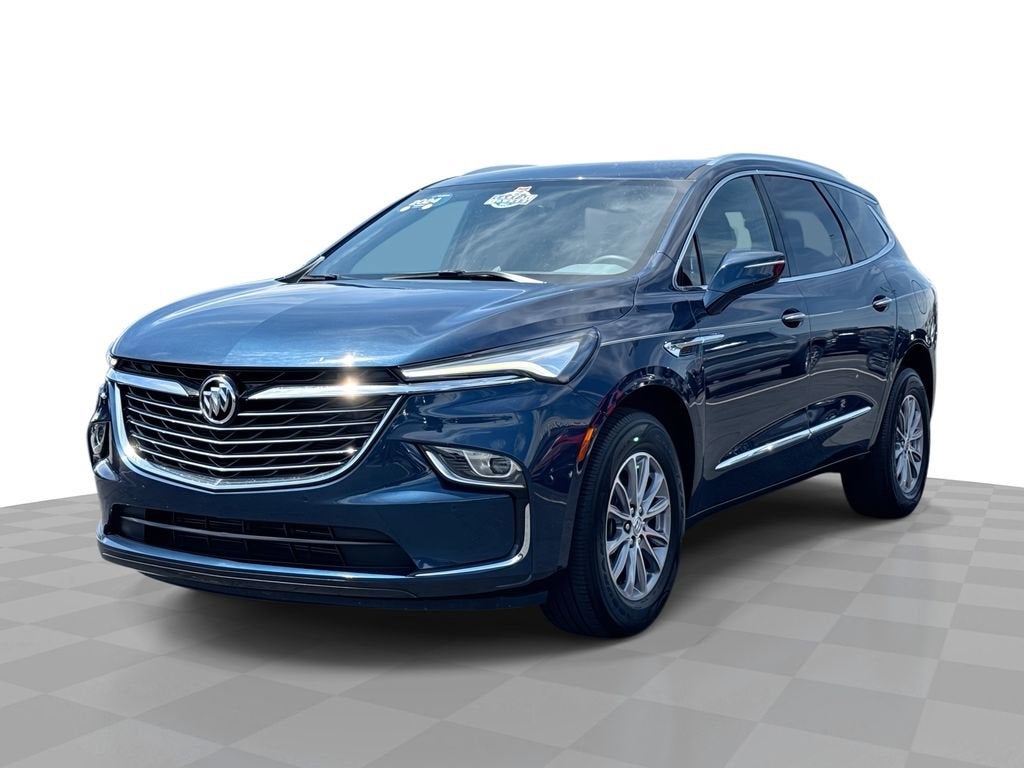 2024 Buick Enclave Essence in Emperor Blue Metallic — front three-quarter view