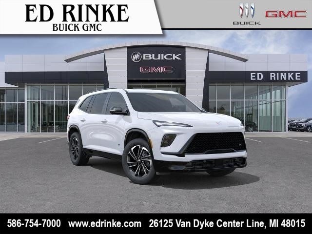 2026 Buick Enclave Sport Touring in Summit White — front three-quarter view
