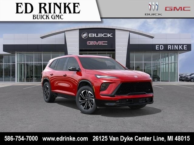 2026 Buick Enclave Sport Touring in Cherry Red Tintcoat — front three-quarter view