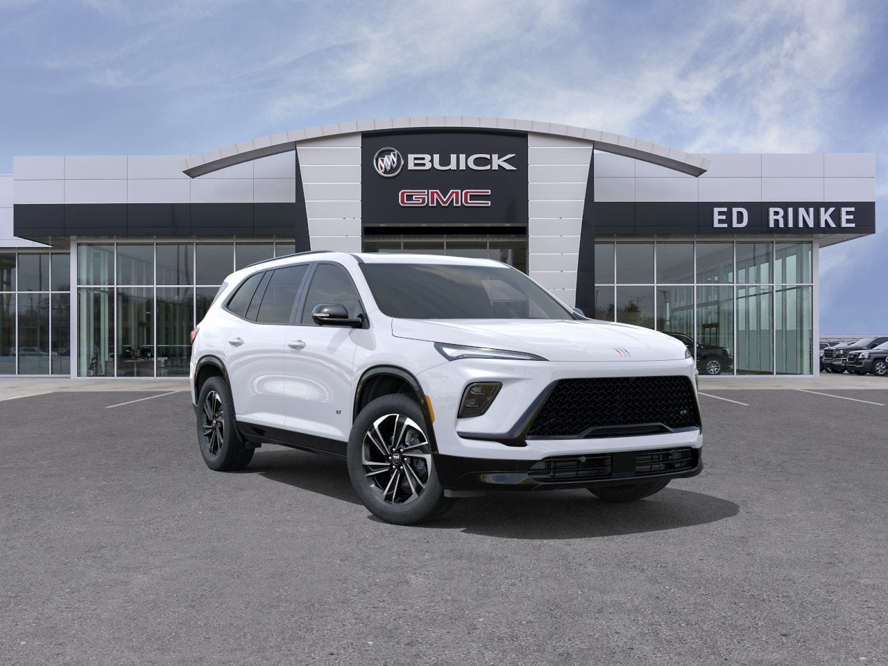 2026 Buick Enclave Sport Touring in Summit White — front three-quarter view