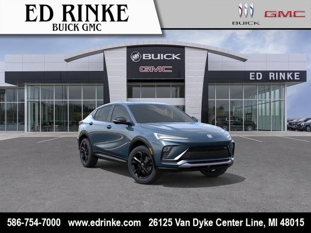 2026 Buick Envista Sport Touring in Ocean Blue Metallic — front three-quarter view