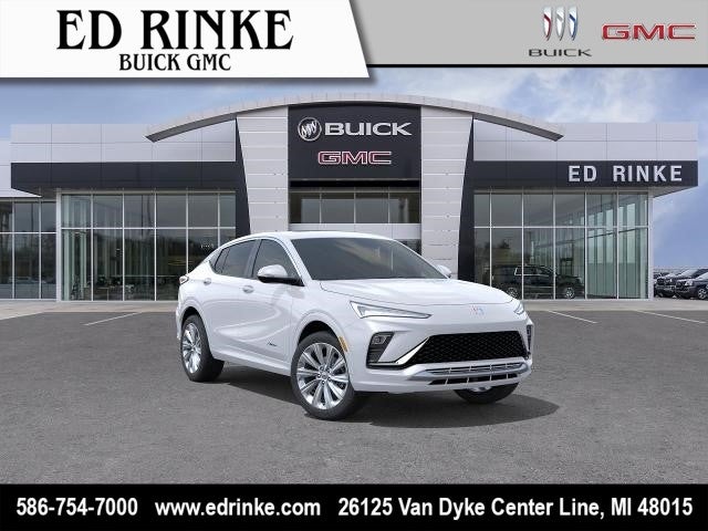 2026 Buick Envista Avenir in White Frost Tricoat — front three-quarter view