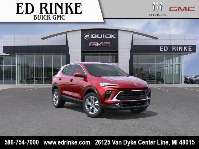 2026 Buick Encore GX Preferred in Brilliant Red — front three-quarter view
