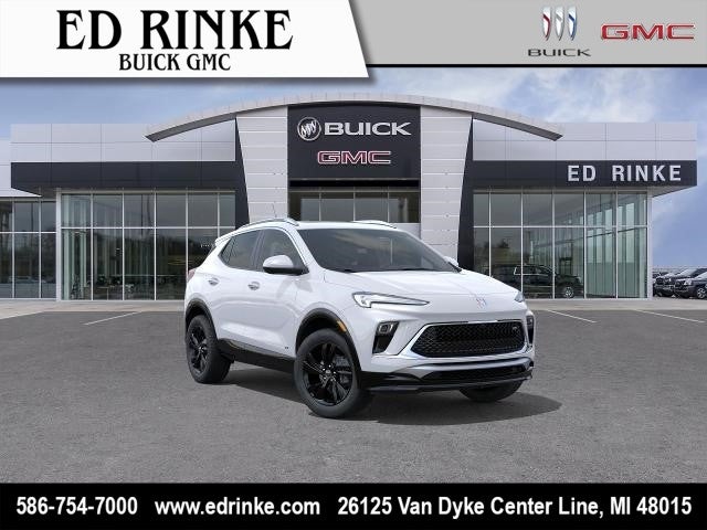 2026 Buick Encore GX Sport Touring in Summit White — front three-quarter view