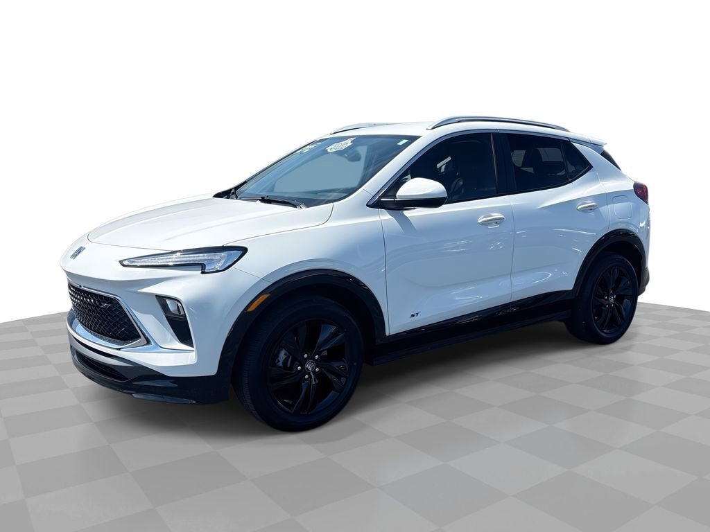 2025 Buick Encore GX Sport Touring in Summit White — front three-quarter view